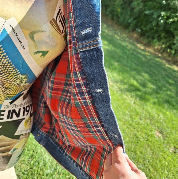 RARE vintage Levi's flannel blanket lined jean jacket size XL - Picture 11 of 12